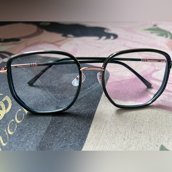 Accessories New Fashion Greengold Blue Lens Glasses Poshmark